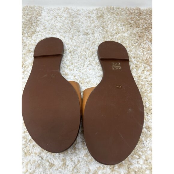 Tory Burch Women's Ines Flat Slide Goat Leather Sandals Brown US 10.5M - Picture 7 of 8